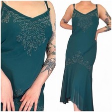 Vintage 90s/y2k Emerald Beaded Fairy Gown