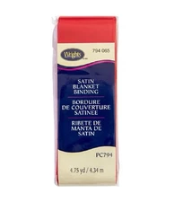 Wrights Satin Single Fold Blanket Binding, Red, 4.75 Yards, PC764 065