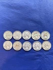 10 1952 D Washington Quarters 25c 90% Silver