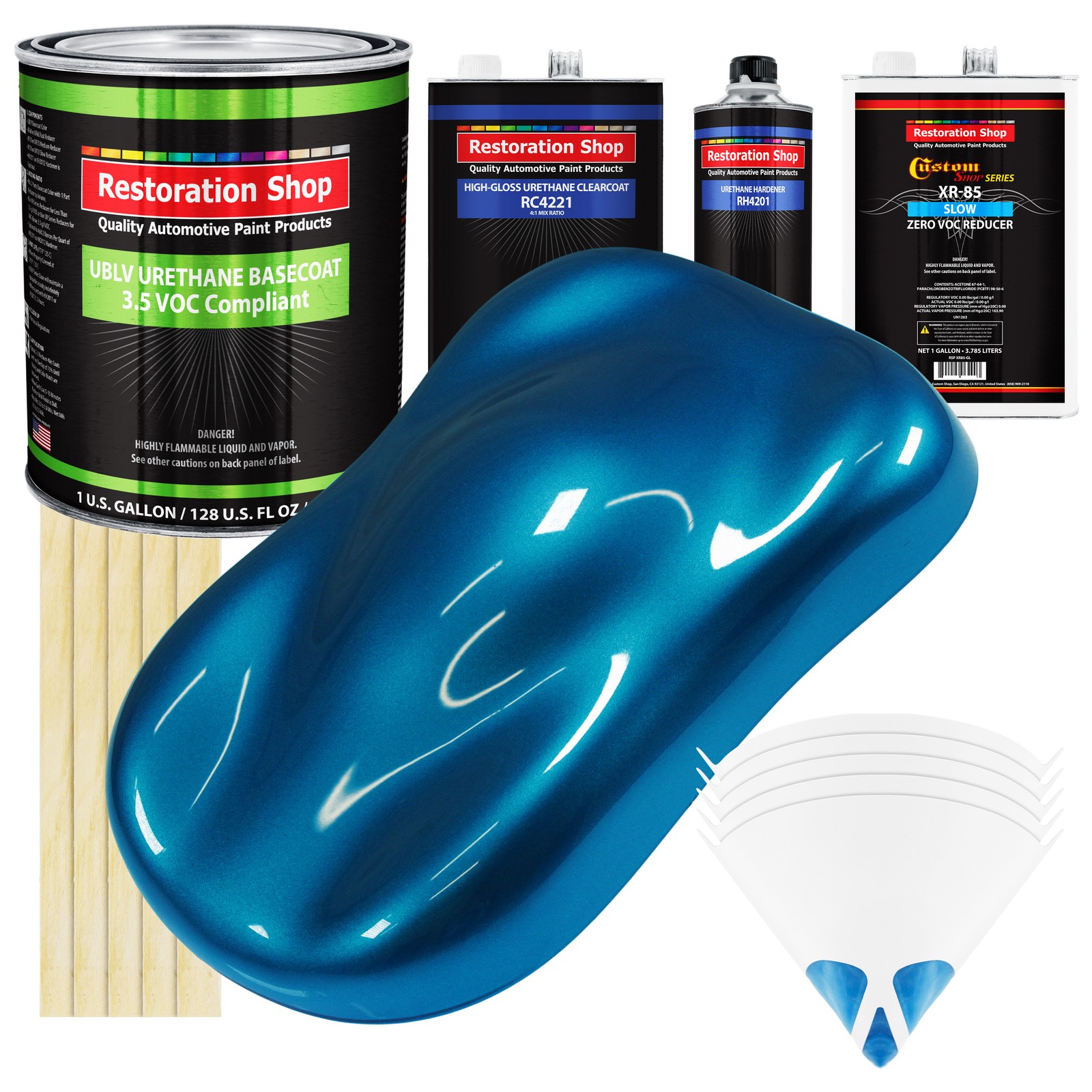 Cruise Night Blue Metallic Low VOC Urethane Basecoat Clearcoat Kit 1 Gallon