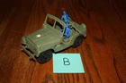 Vintage Timmee/PP Army "Rat Patrol" Jeep with Mounted Gun/2 MPC Sitters B - Marx