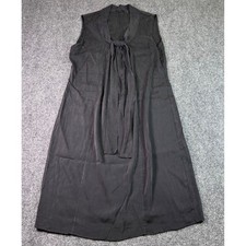Elie Tahari Dress Womens 8 Black Silk Blend Tie Neck Sleeveless E90FA609 Midi