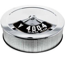 14 X 5 Chrome Air Cleaner Assembly With 400-4bbl Decal Firebird Gto Grand Prix 14 X 5 Chrome Air Cleaner Assembly With 400-4bbl Decal Firebird Gto Grand Prix