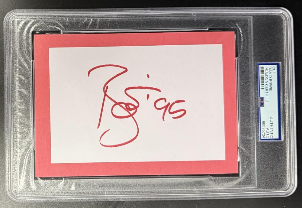 David Bowie Signed Autograph PSA/DNA Slabbed Cut Signature Ziggy Stardust COA