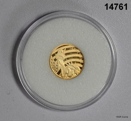 2016 COOK ISLAND STATUE OF LIBERTY 1/10TH OZ GOLD .24 .0239 AGW OZ #14761