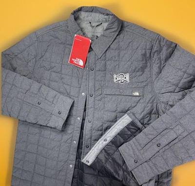 The North Face Jacket Sz L ThermoBall Eco Shirt Jacket Quilted Snap Crunch Logo