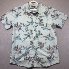Long Sleeve Tropical Floral Hibiscus Print Button-Up Shirt — listing 2