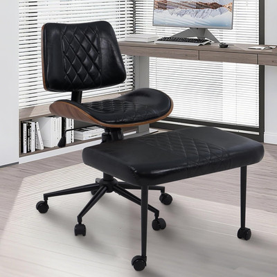 Ergonomic Cross Legged Office Chair with Wheels, Height Adjustable & 360°Swivel