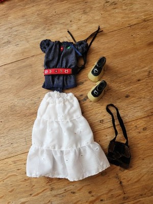 Barbie Fashion Avenue Beat Street Set Denim Top & White Skirt 2002 #B3490 