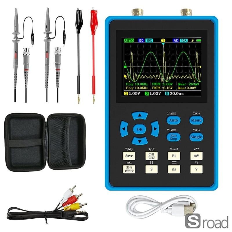 2-in-1 Oscilloscope Signal Generator 120MHz 500MSa/s DDS Portable