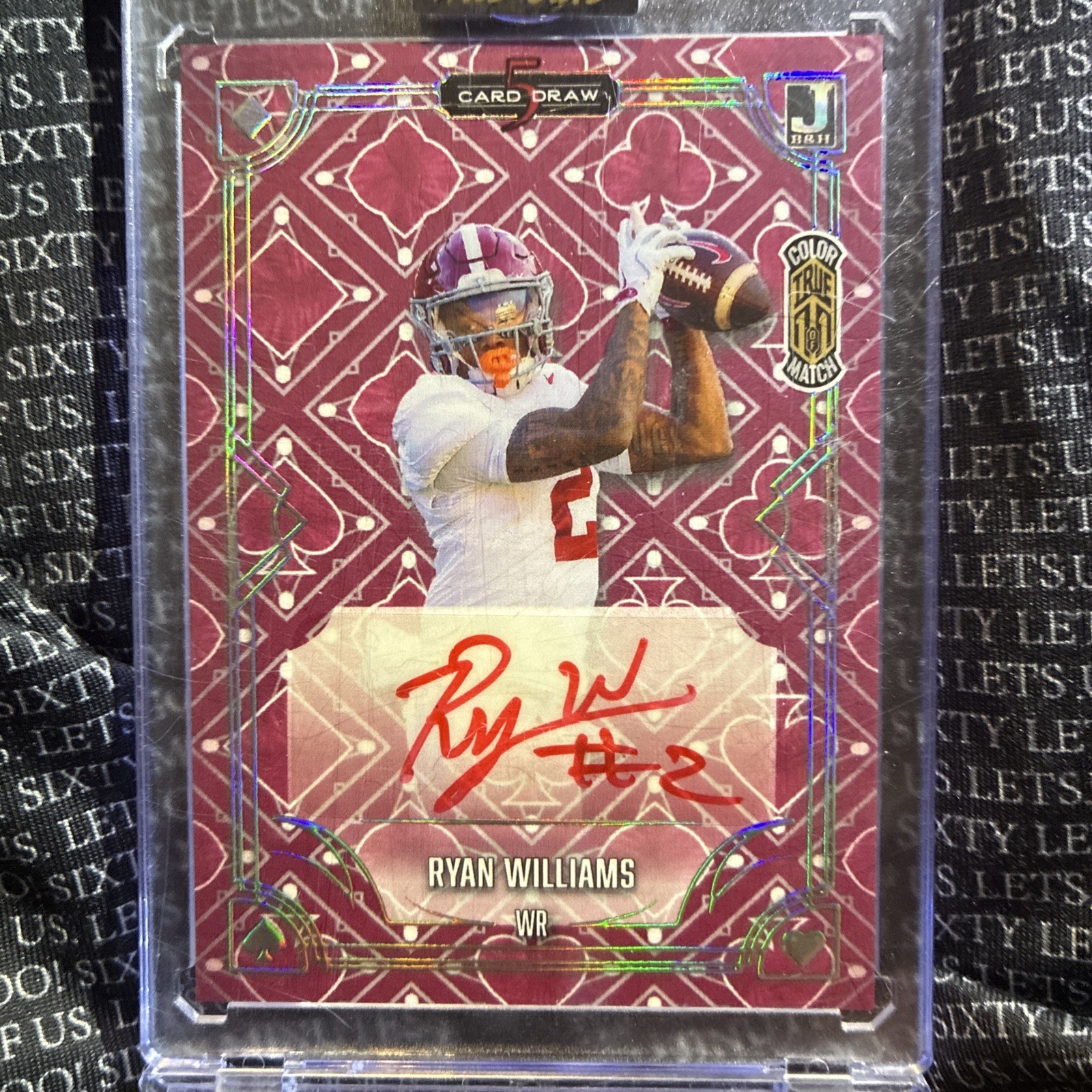Ryan Williams True 1/1 Auto Color Match Case Hit Red Ink Alabama Football 1 Of 1 view 2
