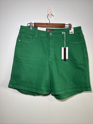 Judy Blue Green High Waist Tummy Control Shorts Womens 2XL NWT JB150283C