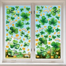 8 Sheets St. Patrick's Day Window Clings, 102 PCS of St. Patrick's Day Shamro...
