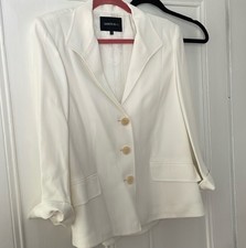 Lafayette 148 viscose acetate cream white three button blazer 998 mint