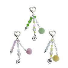 Unique Designs Moon Wool Bead Keychain for Daily and Travel Use Outfits
