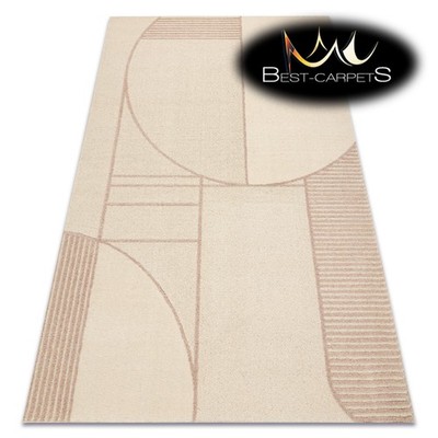 Moderner NATUR 100% WOLLE Teppich FLUX Beige Rosa Geometrisch Struktur BESTE QUALITÄT