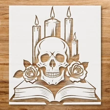 Gothic Skull Wall Art Stencil for Dark - Themed Home Decor - StencilAir