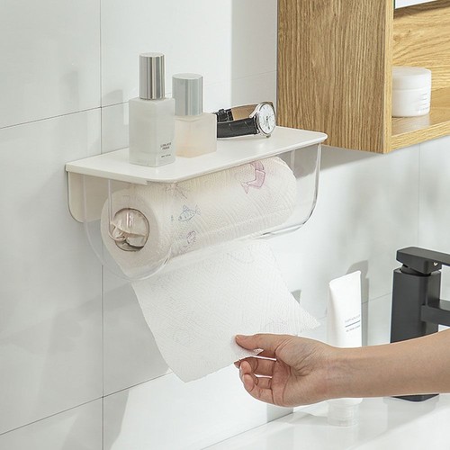 Wall Mounted Paper Roll Holder Oil Lining Towel Rack Kitchen Use - Picture 8 of 8