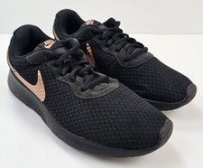 Nike Tanjun Shoes Womens Size 8 Rose Gold Swoosh Lightweight Running Sneaker