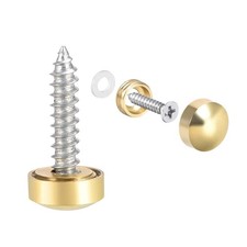 uxcell Mirror Screws Decorative Caps Cover Nails Polished Gold 10mm,
