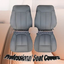 For 09-14 Ford F150 Driver & Passenger SIDE Bottom & Top Leather Seat Cover Gray