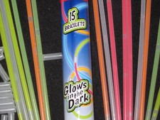 Glow Bracelets - Glows In The Dark - 25 Ct. Asst Colors, Dance Party, RAVE Disco