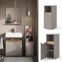 Midischrank Marelle Greige Eiche 30 X 74,5 Cm Mit TüR Und Offenem Fach Vicco