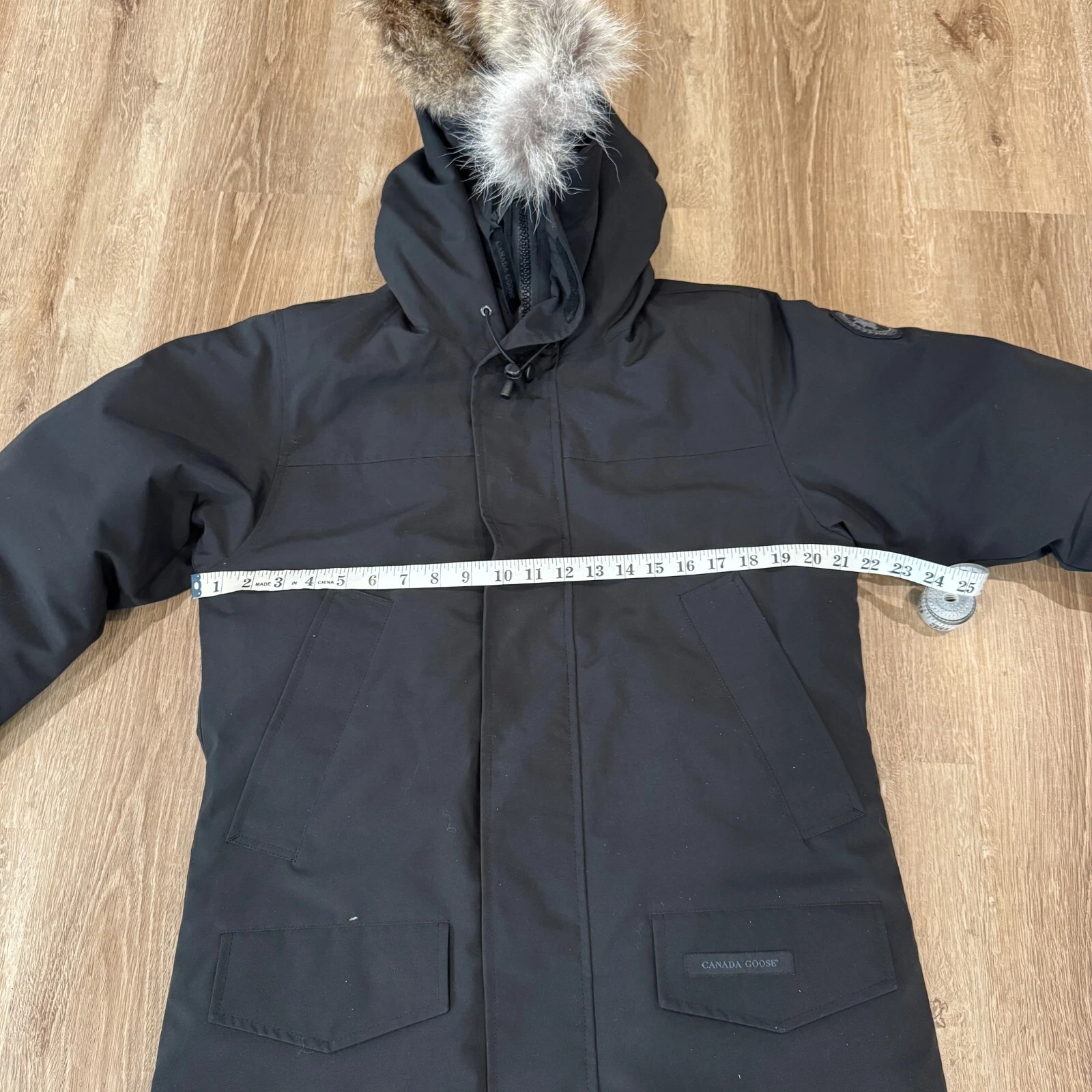 Parka Canada Goose Langford Cappuccio in pelliccia Nero Uomo Medium Nuovo con etichette