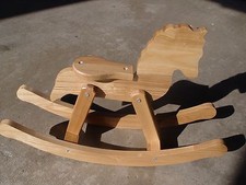DECOR SOLID WOOD, OAK ROCKING HORSE, NEW, PLANT STAND, PLAY, RET. 69