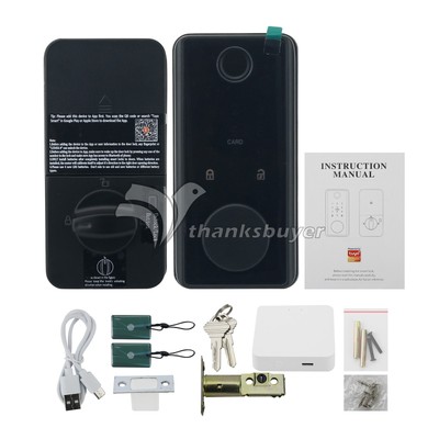 Smart Door Lock Deadbolt Lock Supports Fingerprint + Password + IC Card + Tuya A