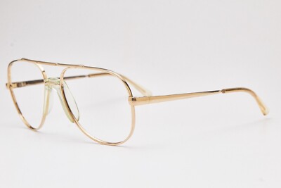 1980s vintage gold plated pilot eyeglasses LUXOTTICA 128 gep-18k