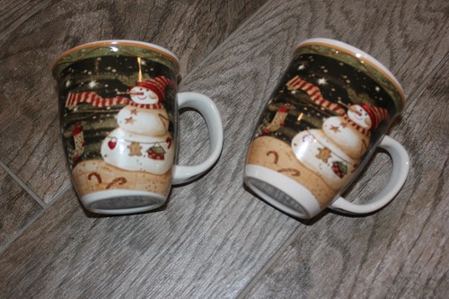 PAIR! Adorable Snowman Winter Coffee Cocoa Hot Tea Mugs! 12 Oz. Stoneware VGUC - Picture 3 of 10
