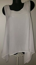 NWT Praise Top Tunic Overlay, Litugical Church Dance, White Chiffon 1 Sz M to L
