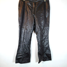 Wilsons Leather Womens Pelle Studio Cropped Pants Size 12 Black Rock Moto Grunge