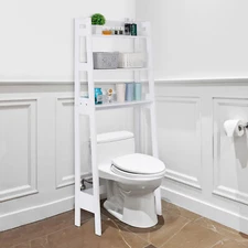 3-Shelf 61.7" Bathroom Organizer Over The Toilet Storage Rack Space Save White