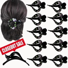 12 Pcs Wholesale Lots Korea Hair Claw 5" Large Hair Clips Jaw Hair Hand Painted