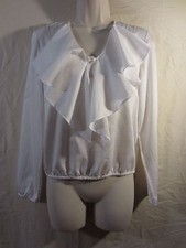 Banana Republic White Blouse with frill, size S. Very thin fabric