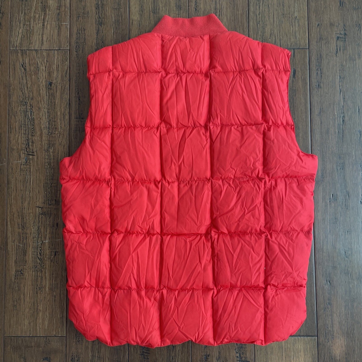 Vintage Men's Cabela's Quilted Red Puffer Vest Medium Goose