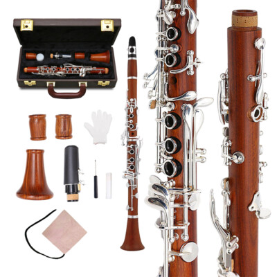 E flat Clarinet Rosewood Clarinet Eb Key Good Sound Case 2 Barrels Professional