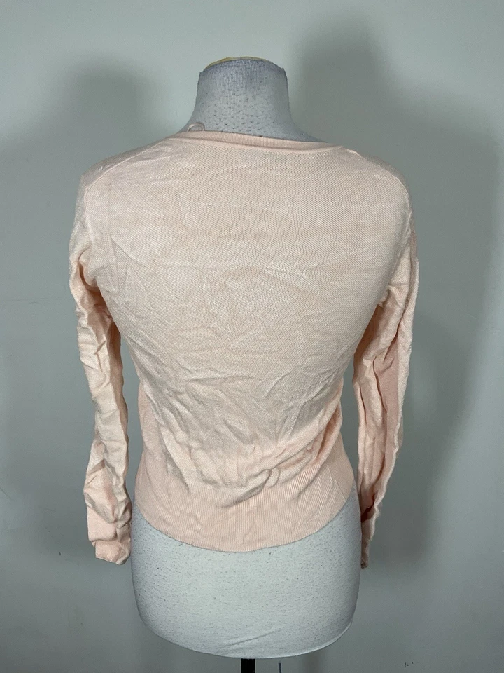 Cárdigan de mujer Zara color rosa rubor manga larga talla S  Foto 4 de 4