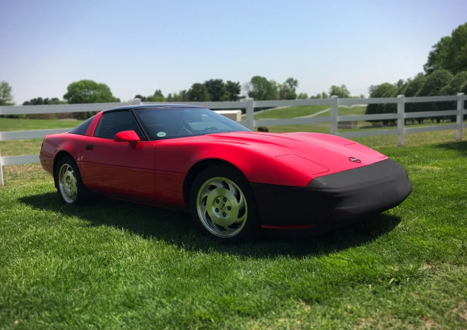1984 -1996 C4 Corvette Front Bumper Nose Mask Bra NoviStretch Mesh EASY ON & OFF - Image 3 of 4