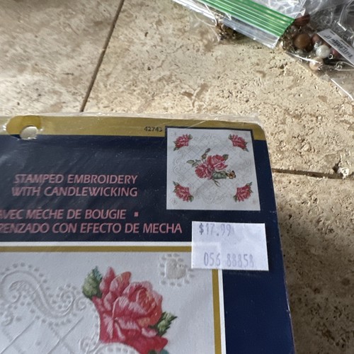 Plaid Bucilla 42743 Roses Pillow 14"×14" Cross Stitch Kit - Picture 4 of 5