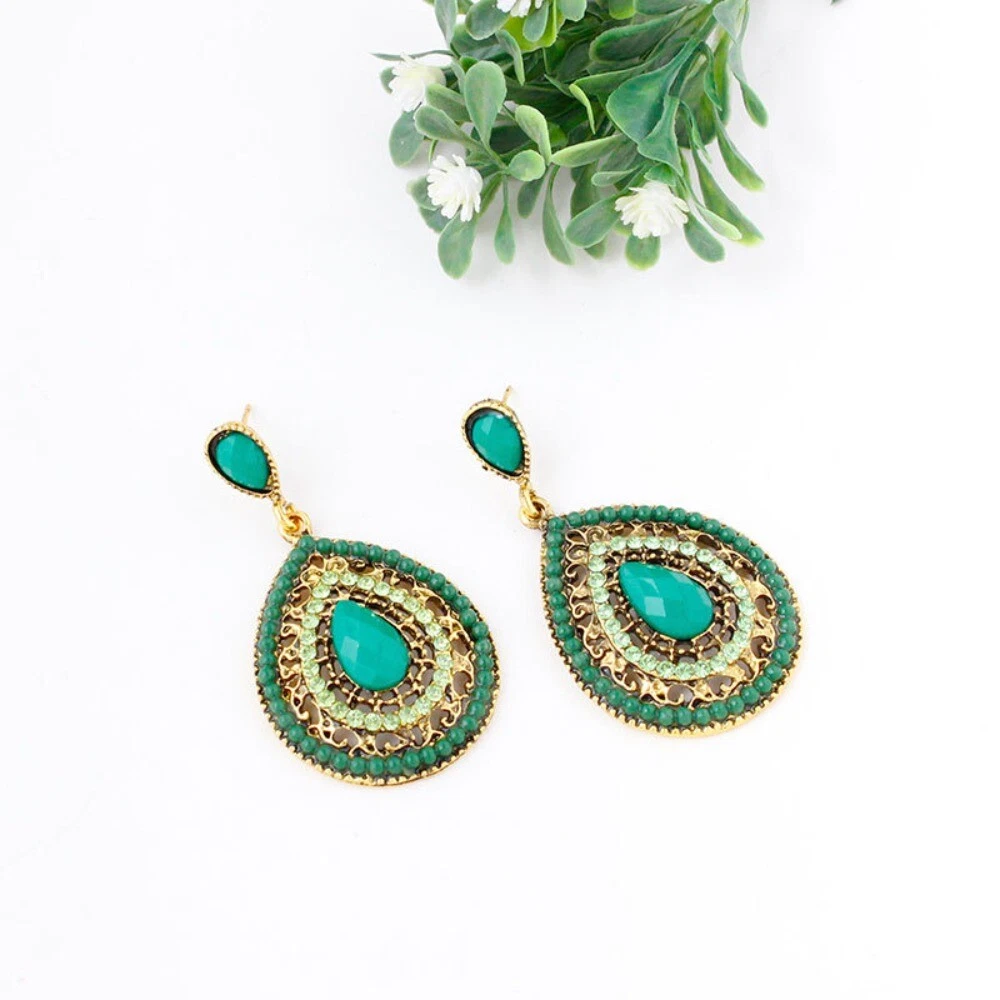 Large 2024 emerald earrings