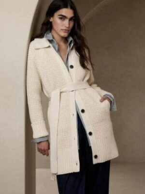 Banana Republic S Arbi Coatigan Cardigan Sweater Small #579924 Navy $220 NWT