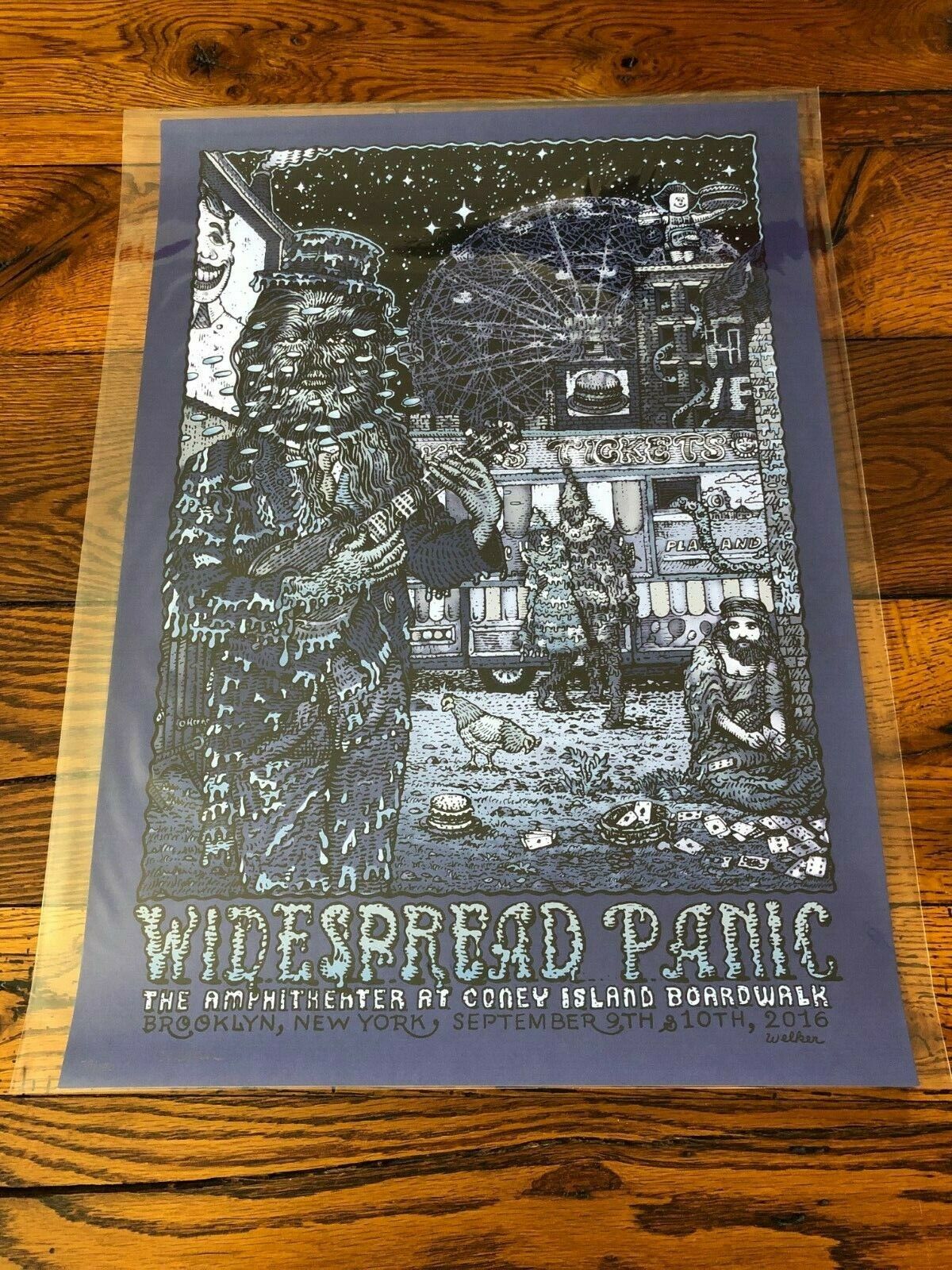 David Welker Widespread Panic Coney Island variant Brooklyn New York gig print Popularna nowa praca