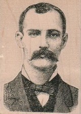 Man With Moustache 2 1/2 x 3 1/4" Rubber Stamp, Steampunk Stamp, Victorian Stamp