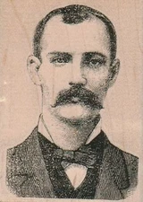 Man With Moustache 2 1/2 x 3 1/4" Rubber Stamp, Steampunk Stamp, Victorian Stamp