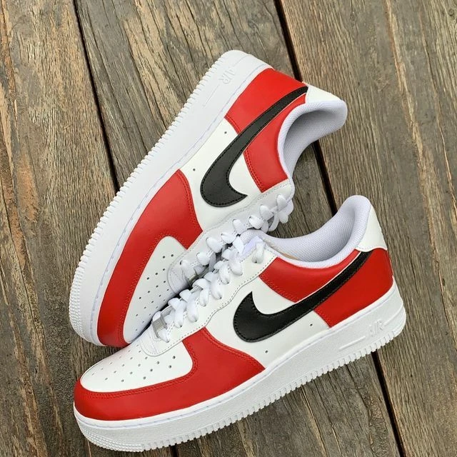 Custom Nike Air Force 1 '07 Low - Classic Louis Vuitton (Red