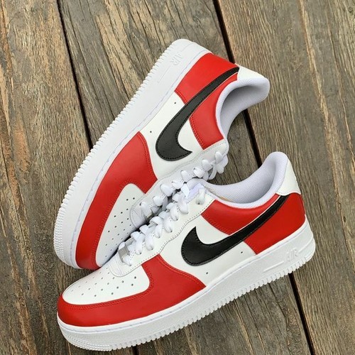 red black and white nike air force