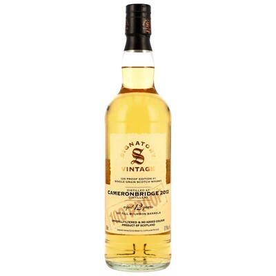 1st Bourbon Barrel - CAMERONBRIDGE 2012 - Signatory Vintage 100 Proof - 57,1%